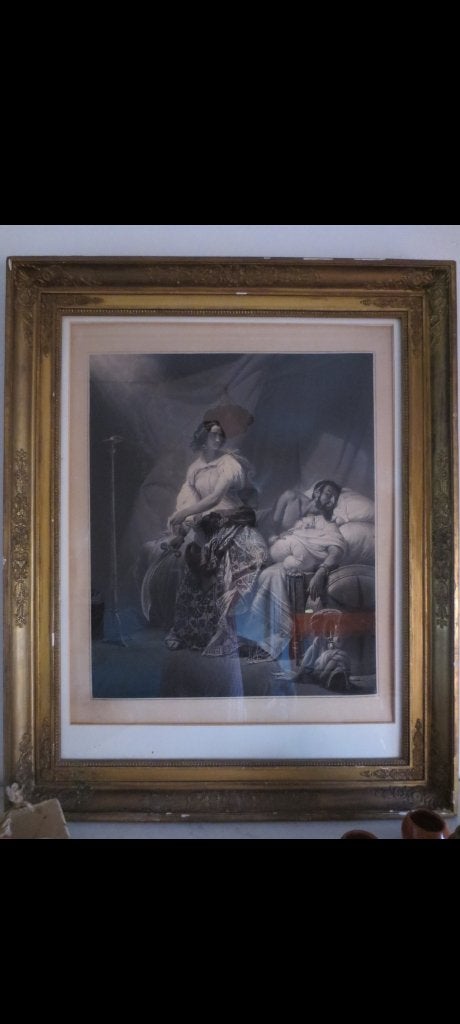 Schilderij, Sous verre, Portrait ou Personnes, Autres techniques, Enlèvement