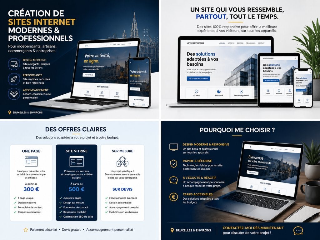 Création de site internet professionnel – Bruxelles, Conception de sites web