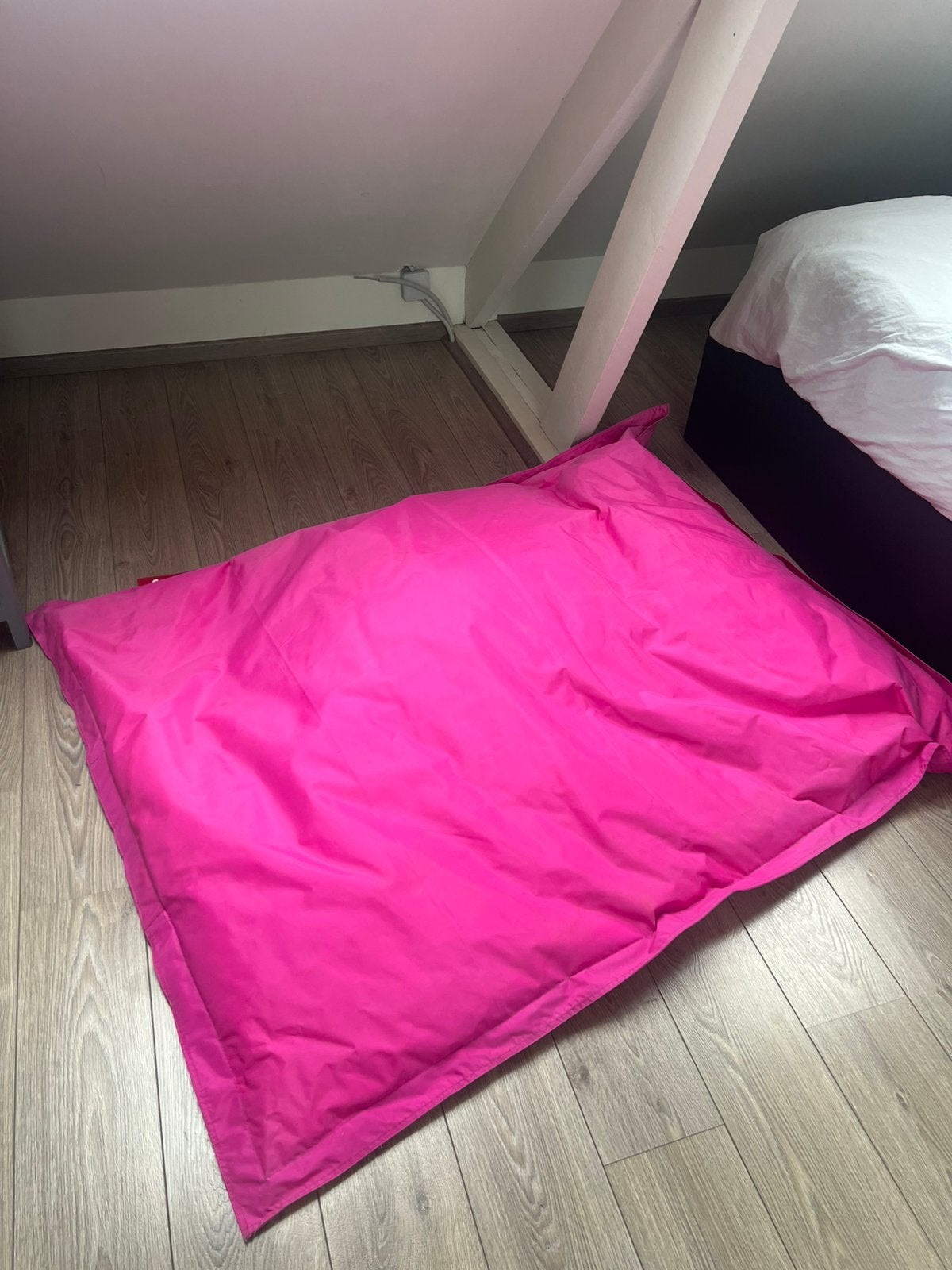 Pouf intérieur en toile original Fatboy, Maison & Meubles, Sièges-poires, Enlèvement, Utilisé, Rose, Pouf