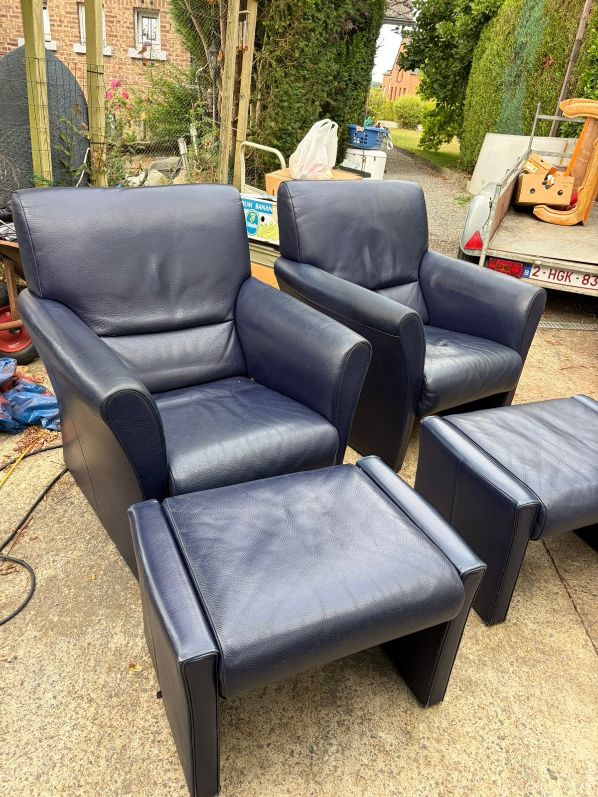 Paire de fauteuil en cuir jori, Enlèvement, Utilisé, Cuir