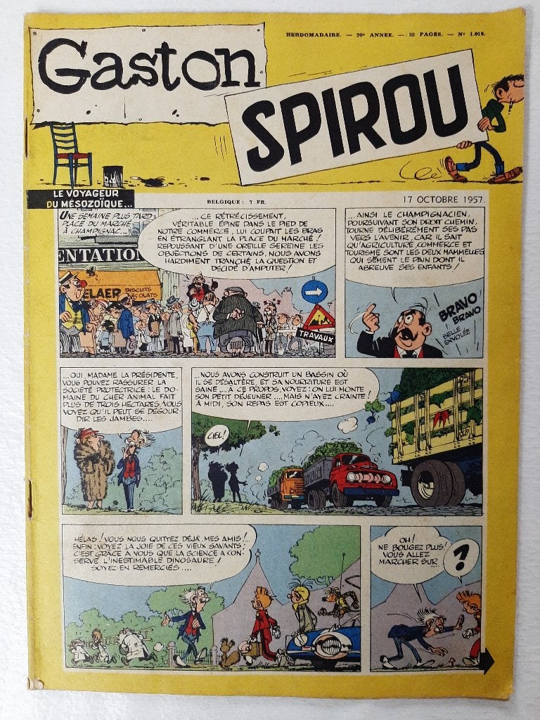 hebdomadaire Journal de Spirou 1018 du 17/10/1957, Une BD, Enlèvement ou Envoi, Utilisé