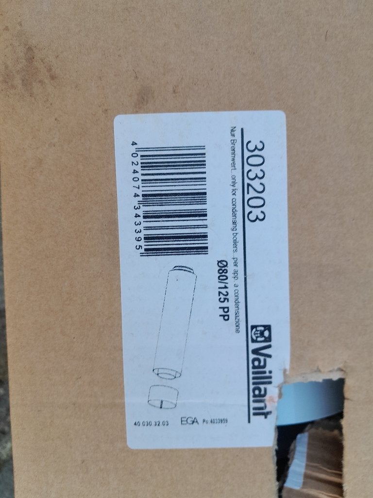 Vaillant rookgasafvoer materialen 80/125 + beugels, Neuf, Moins de 3 ans, Enlèvement, Élément