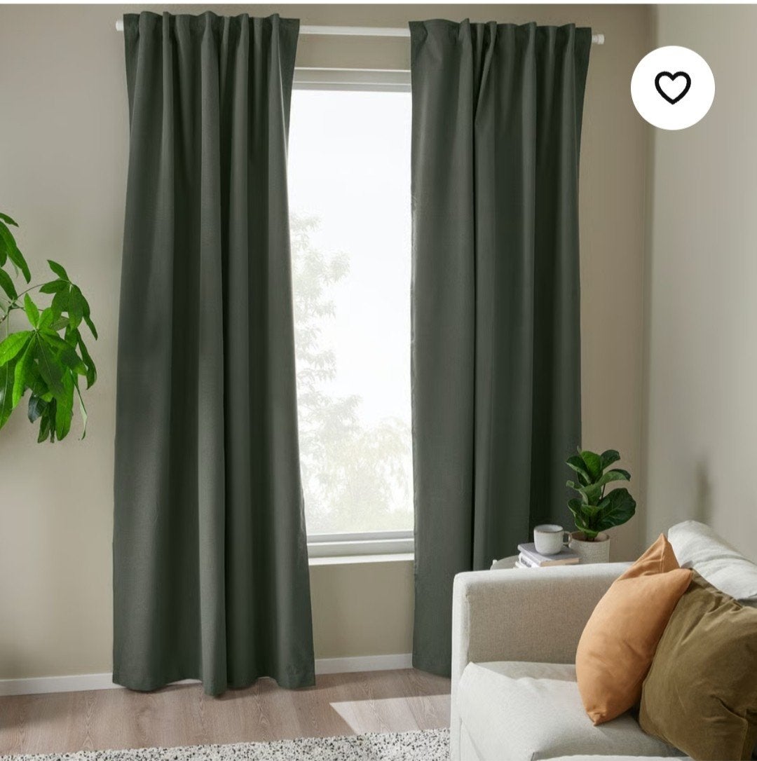 Verduisterende gordijnen IKEA Rosenmandel donkergroen, IKEA, Ophalen