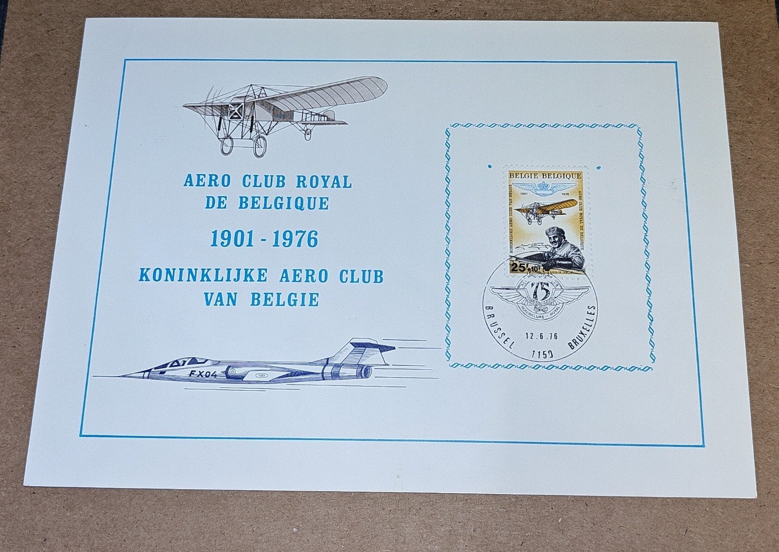 FDC Royal Aero-Club de Belgique (1901-1976)., Collections, Enlèvement ou Envoi, Armée de l'air, Photo ou Poster
