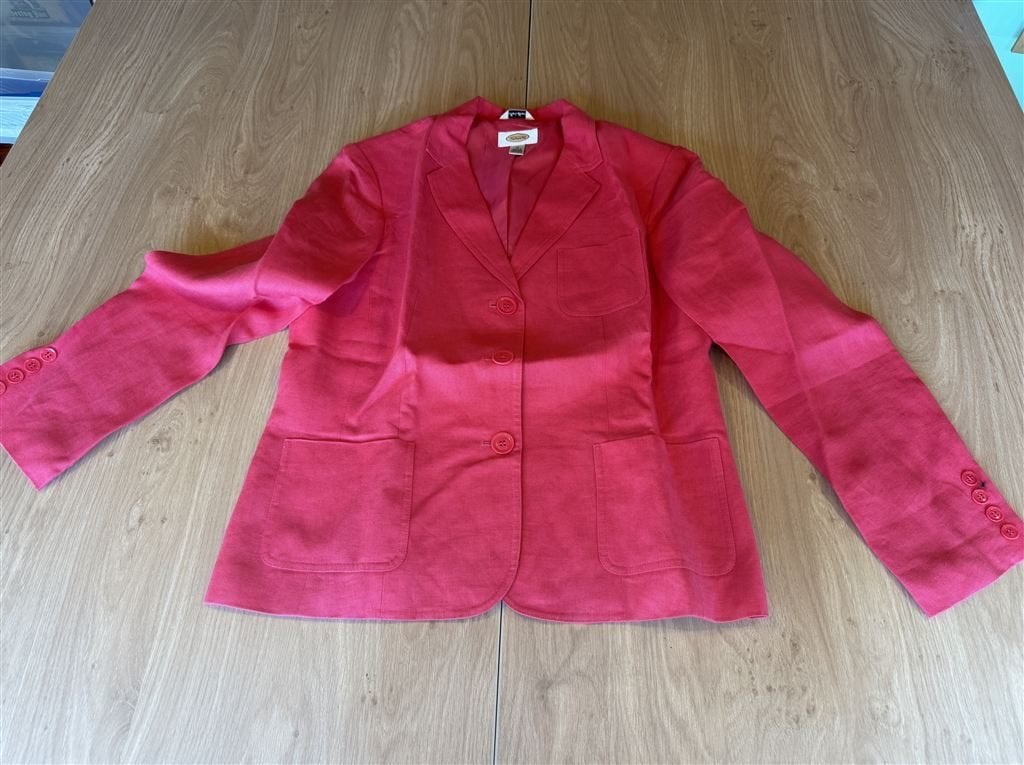 Talbots Iers Linnen Damesblazer Fuchsia/Roze - UK 12 / EU 40, Ophalen of Verzenden, Zo goed als nieuw, Roze