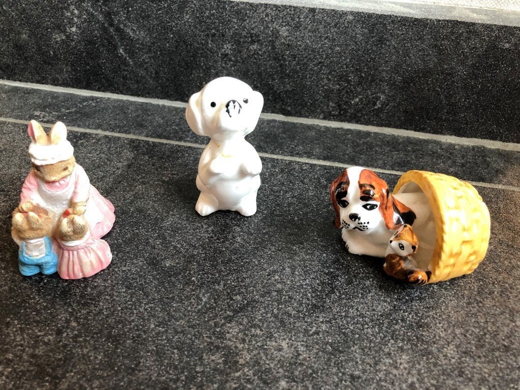 petites figurines chien - lapin, Enlèvement ou Envoi