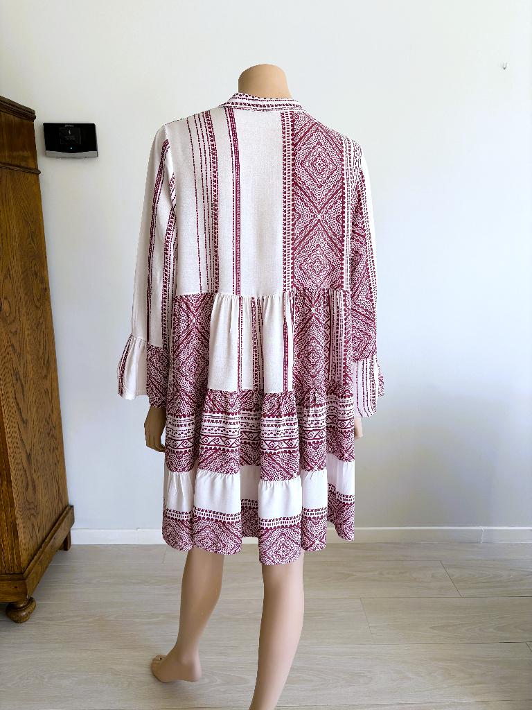 Boho viscose jurk  etnische print –New Collection past 38/40, Kleding | Dames, Jurken, Maat 38/40 (M), Overige kleuren, Verzenden