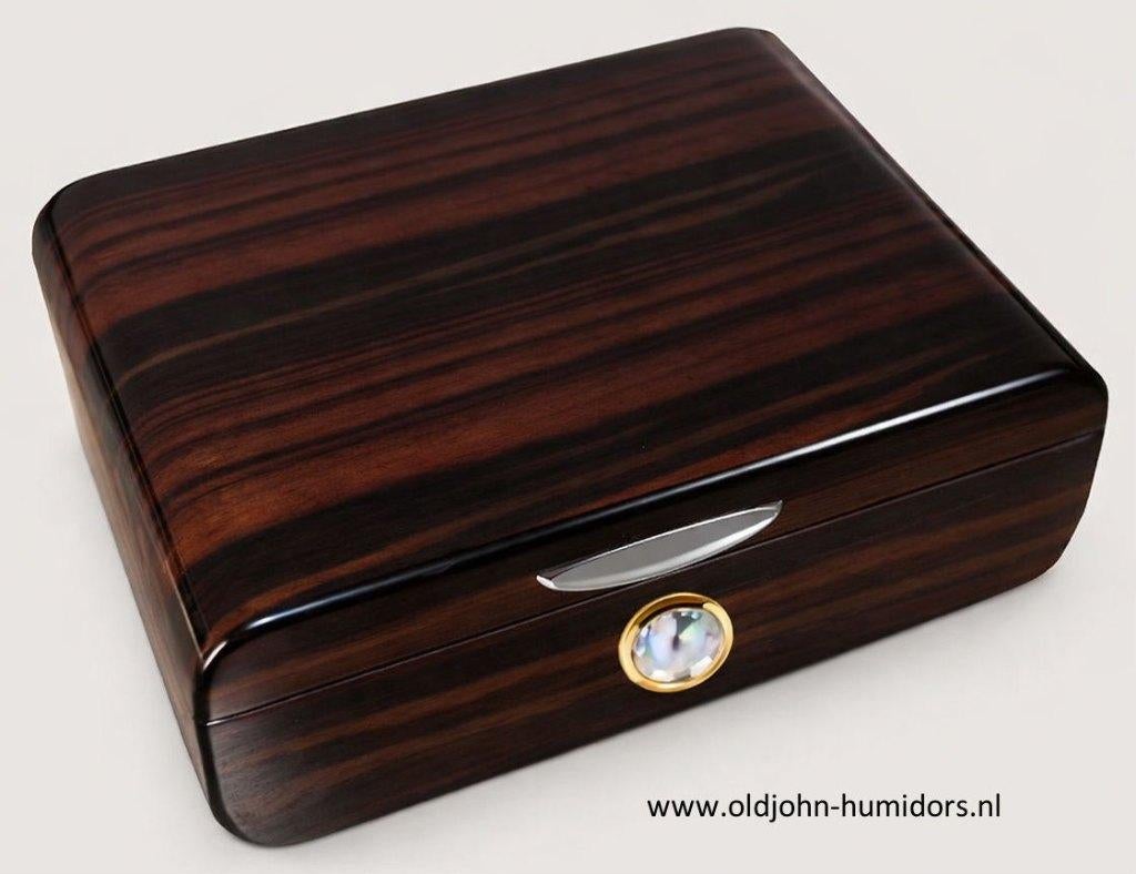 PREMIUM ANGELO MERK HUMIDOR EBBONY - HIGH GLOSS CHIQUE   h41, Verzenden, Nieuw, Tabaksdoos of Verpakking