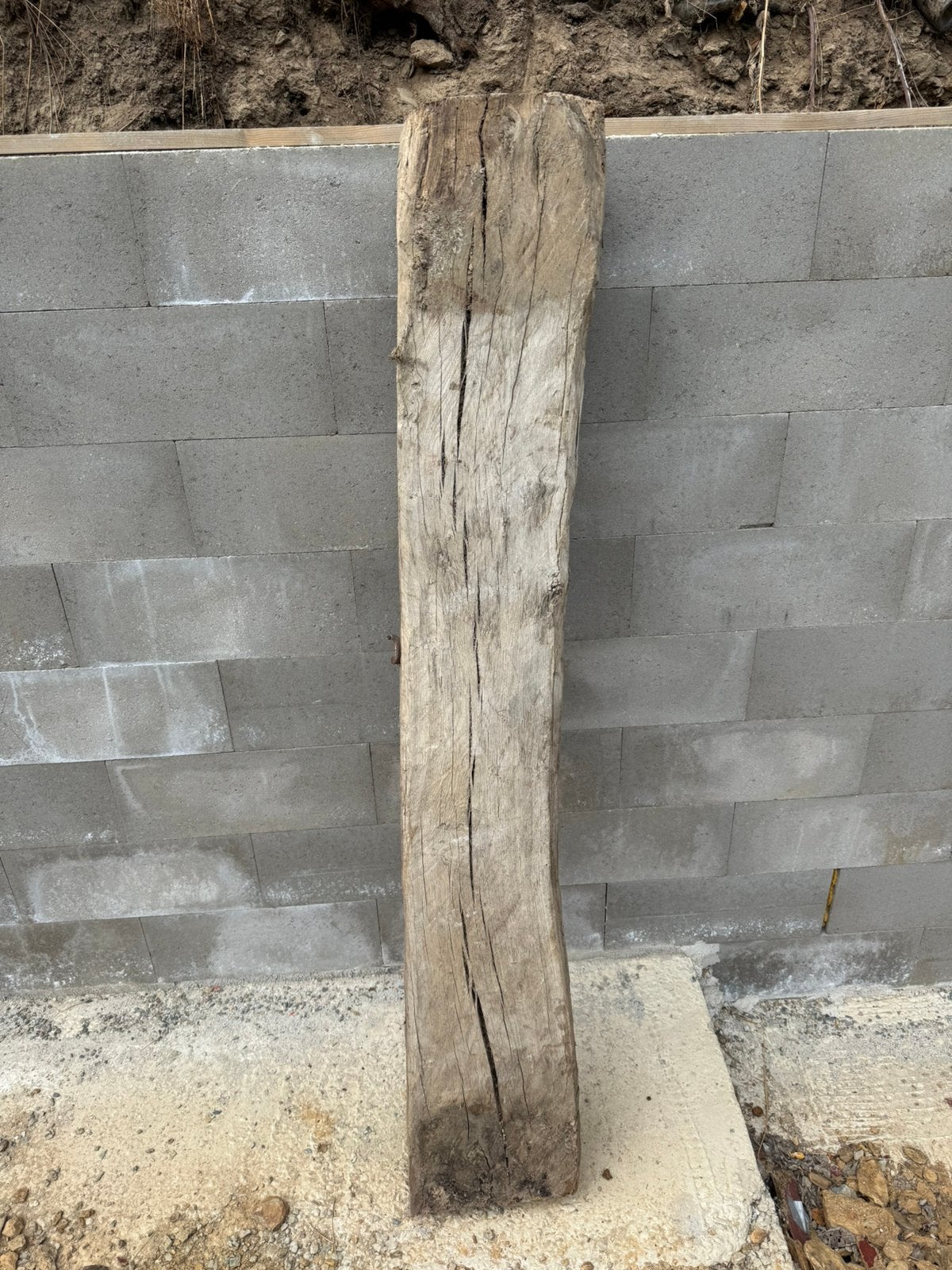 Eeuwenoude massieve eikenhouten balk — 168  20  25 cm, Ophalen, Gebruikt