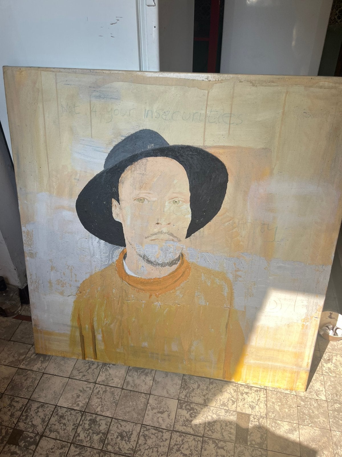 Groot schilderij, Antiquités & Art, Art | Peinture | Moderne, Enlèvement ou Envoi, Peint à la main