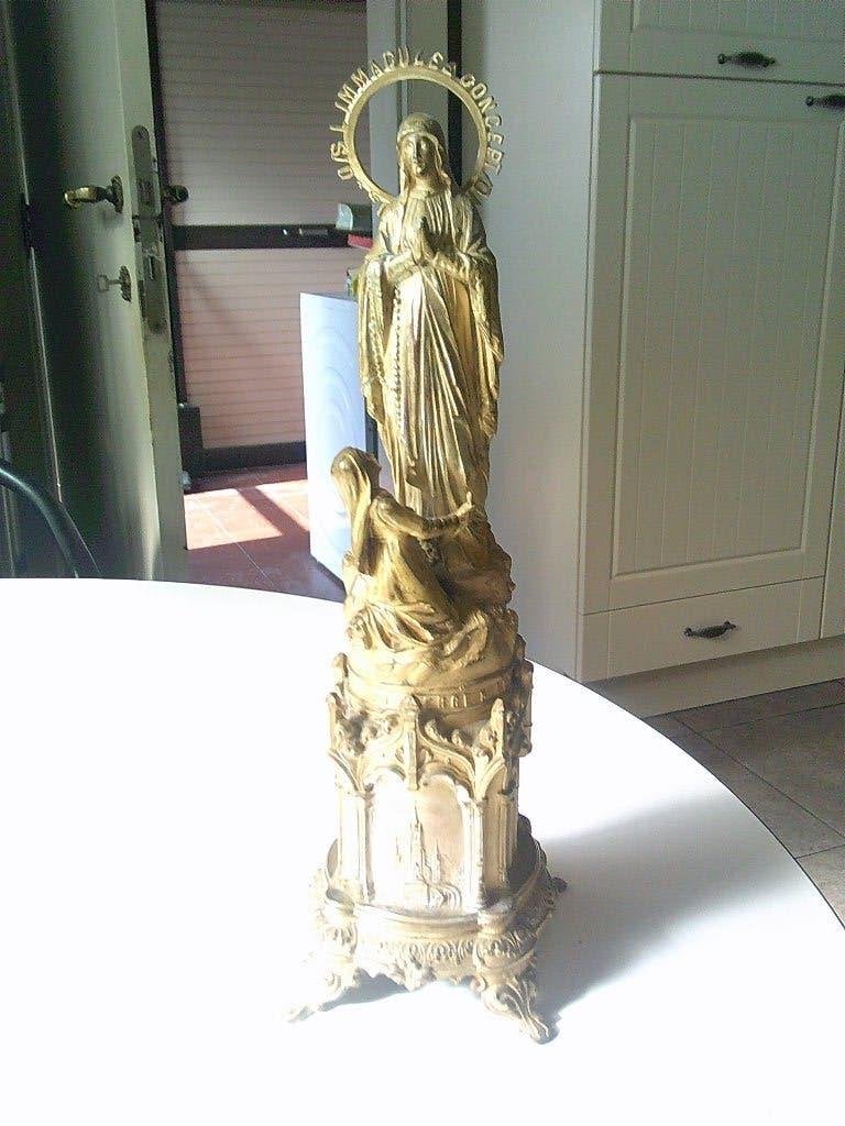 groot bronze beeld miracle  du berge 5 avril 1858, Antiek en Kunst, Antiek | Brons en Koper, Ophalen, Brons