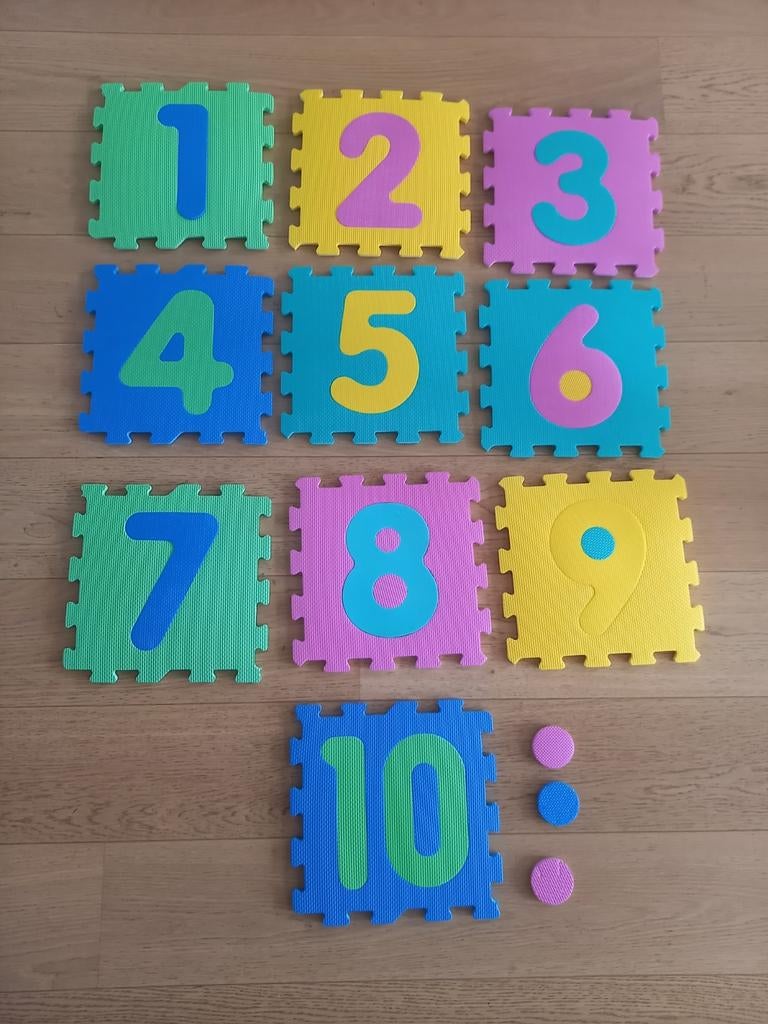 Tapis de jeu puzzle chiffres 1-10 comme neuf!, Enlèvement ou Envoi, Comme neuf