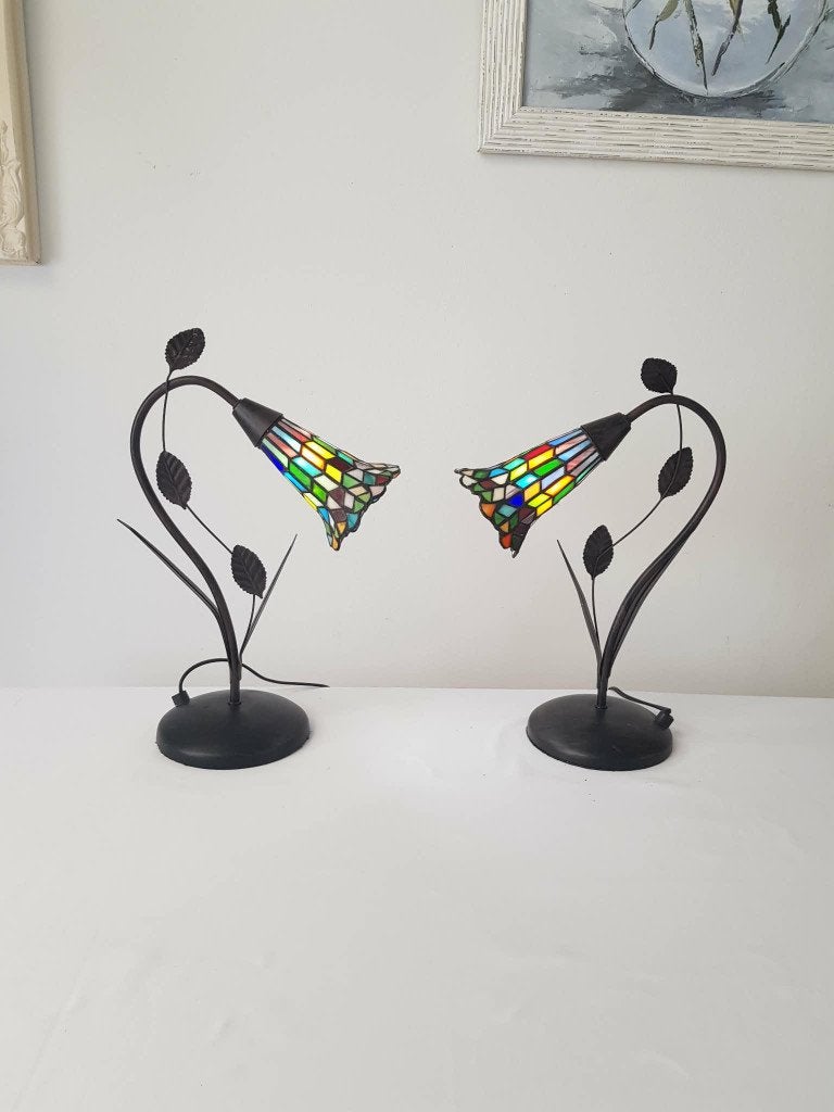 Paire de lampes style Tiffany et Art Nouveau !prix par lampe, Huis en Inrichting, Ophalen of Verzenden, Zo goed als nieuw, Tiffany lamp