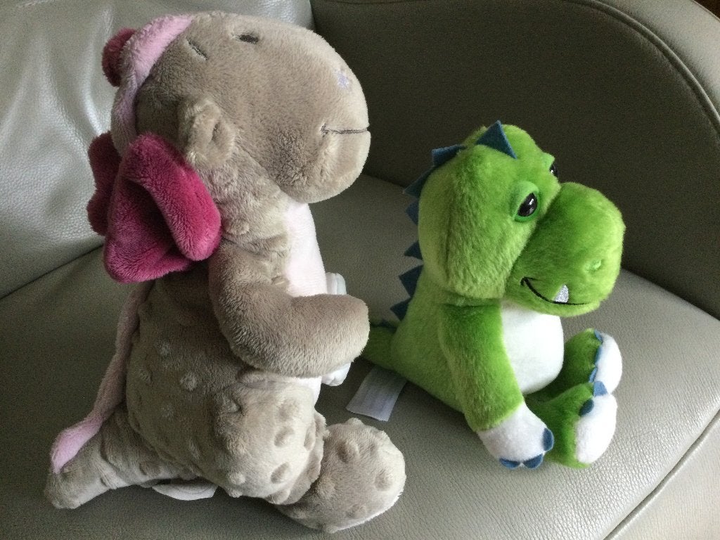 PELUCHES DINOSAURE"KINDER"NOUKIE", Enlèvement ou Envoi, Autres marques, Moyen (20 à 80 cm), Utilisé