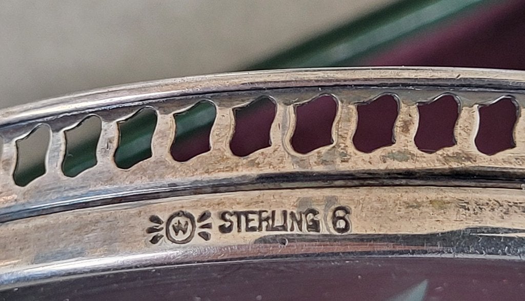 vintage onderzetter met sterling zilveren, Ophalen, Zilver