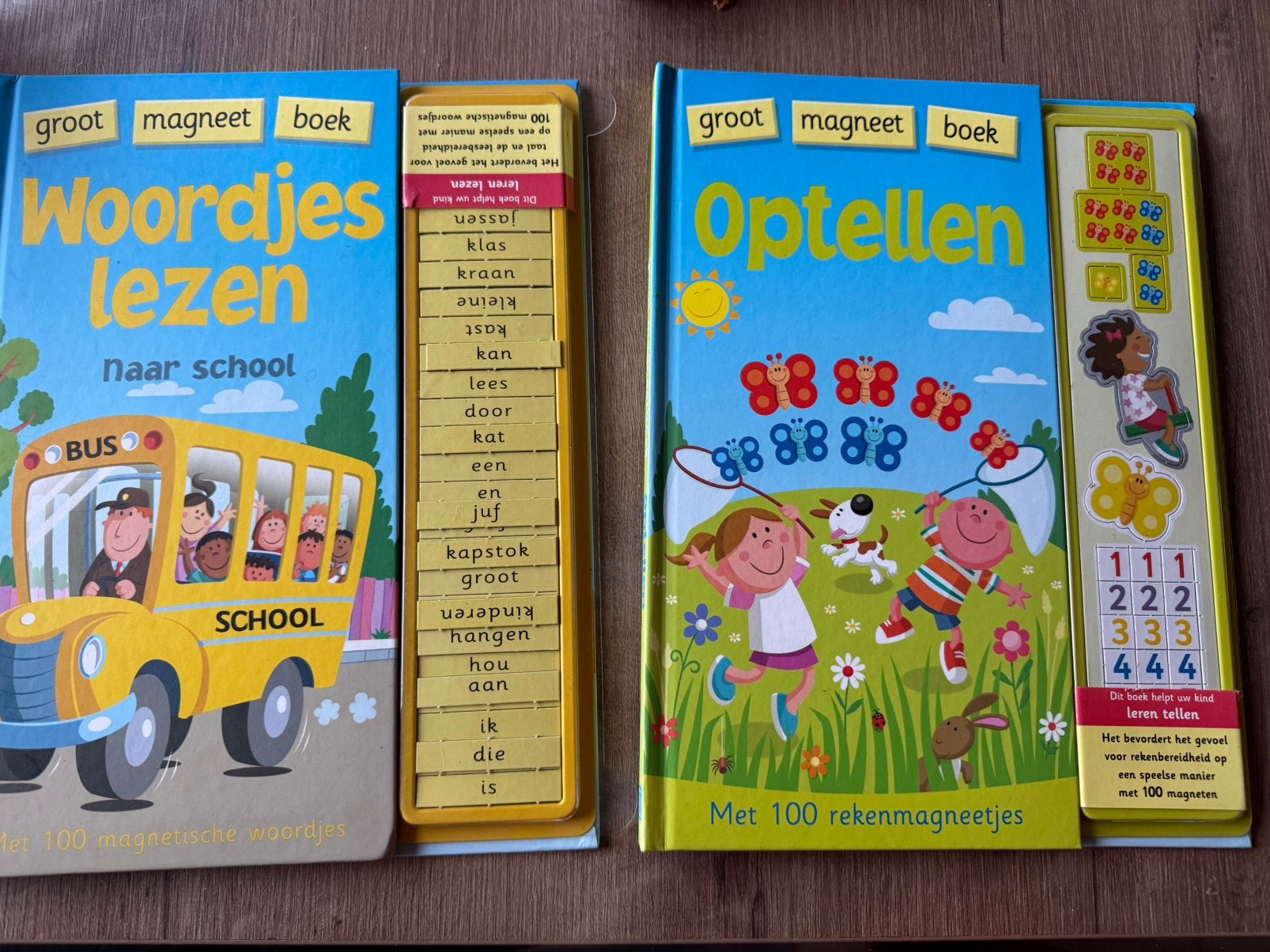 2 magneet boekjes : lezen en rekenen, Cd's en Dvd's, Verzenden, Zo goed als nieuw