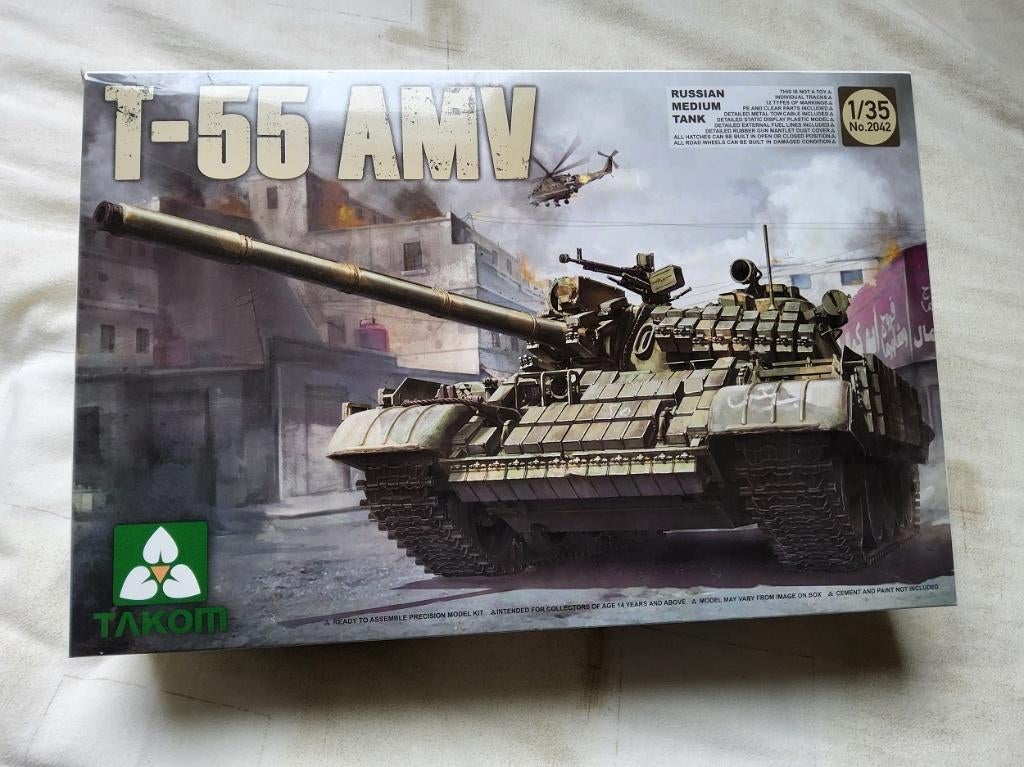 1/35 Takom T55 AMV, Hobby en Vrije tijd, Modelbouw | Auto's en Voertuigen, Overige merken, Tank, 1:32 tot 1:50, Ophalen of Verzenden