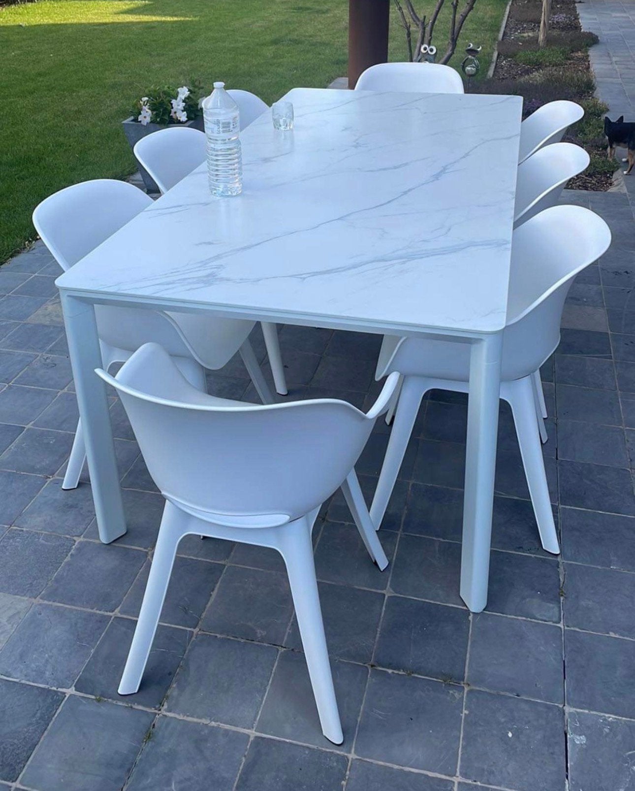 Mooie Tuintafel met 8 stoelen, Tuin en Terras, Ophalen, Zo goed als nieuw