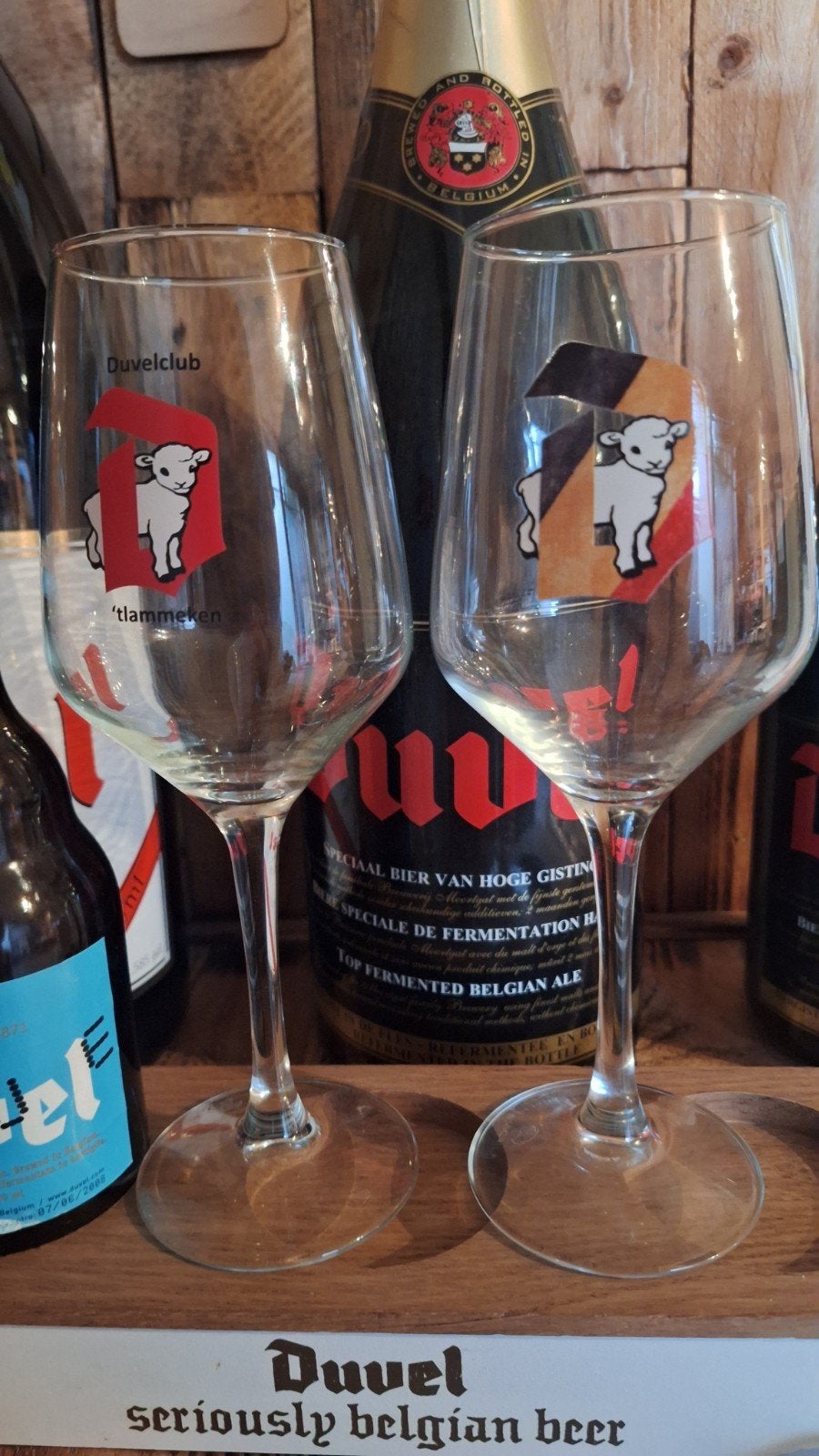 Duvel 'T Lammeken duo, Ophalen of Verzenden, Zo goed als nieuw, Glas of Glazen, Duvel
