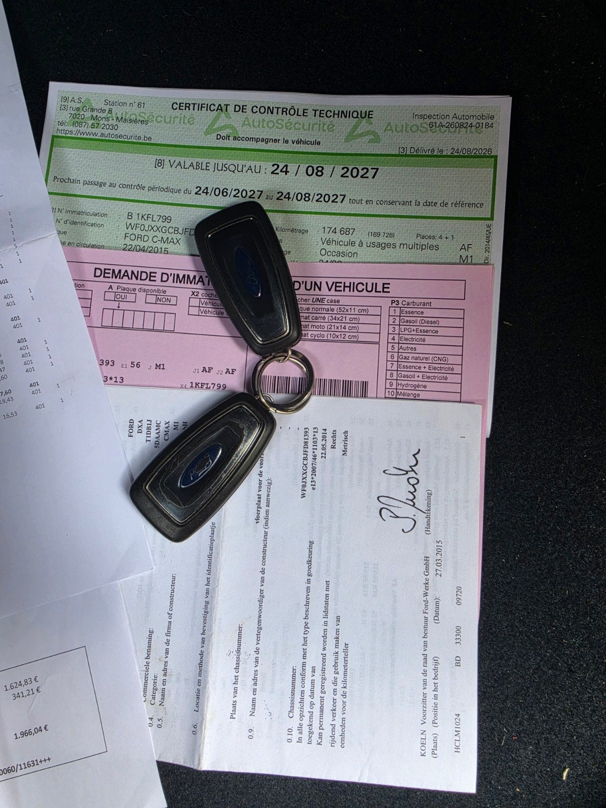FORD C-MAX 2015 ( PRÊTEÀ IMMATRICULER ), Achat, USB, Boîte manuelle, Particulier