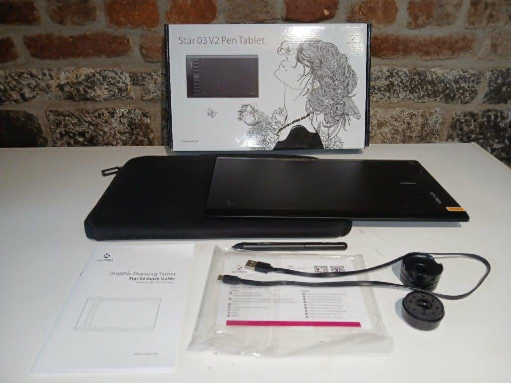 Tablette graphique XP Pen Star 03 V2 + housse de transport, Informatique & Logiciels, Enlèvement ou Envoi, Comme neuf, Filaire