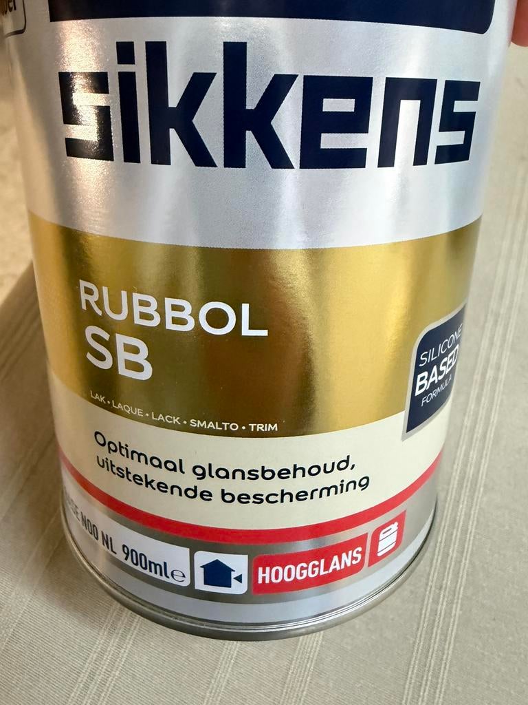 Sikkens rubbol SB zwarte lak 1liter, Ophalen of Verzenden, Nieuw