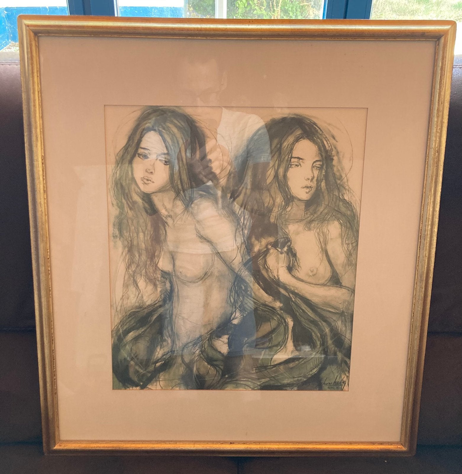 Gravure "Filles aux seins nus", Antiquités & Art, Enlèvement, Gravure