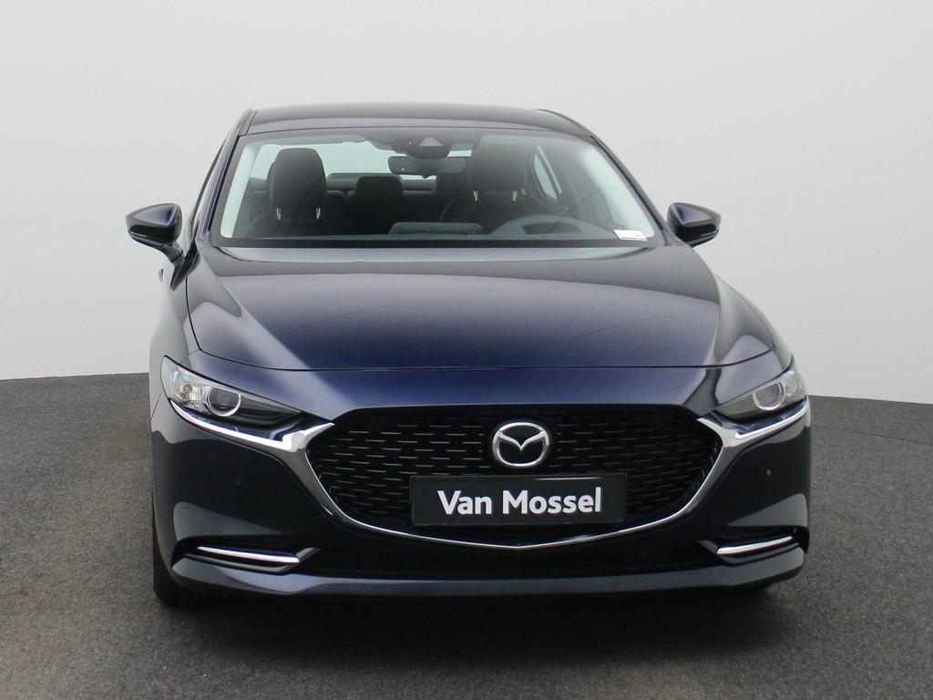 Mazda 3 2.0 e-SkyActiv-X M Hybrid 180 BOSE | HEAD-UP DISPLAY, Auto's, Voorwielaandrijving, Stof, 4 cilinders, Blauw