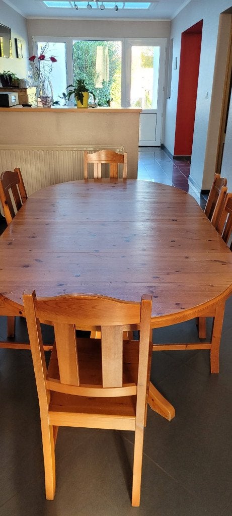 Table de salle à manger + 6 chaises, Cinq personnes ou plus, Rond, Enlèvement, Utilisé