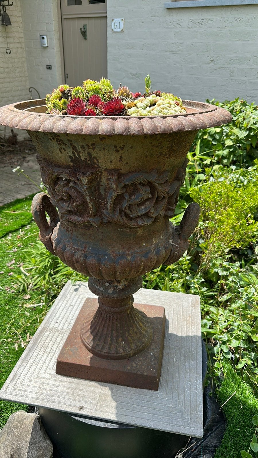Gietijzeren vaas, Tuin en Terras, Tuinvazen, Ophalen, Gebruikt