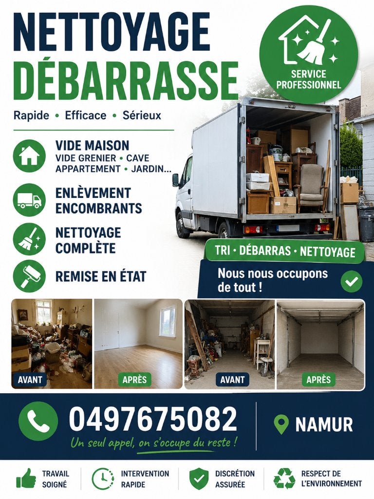 Vide maison vide encombrants remise en état nettoyage, Diversen, Rommelmarktspullen, Ophalen