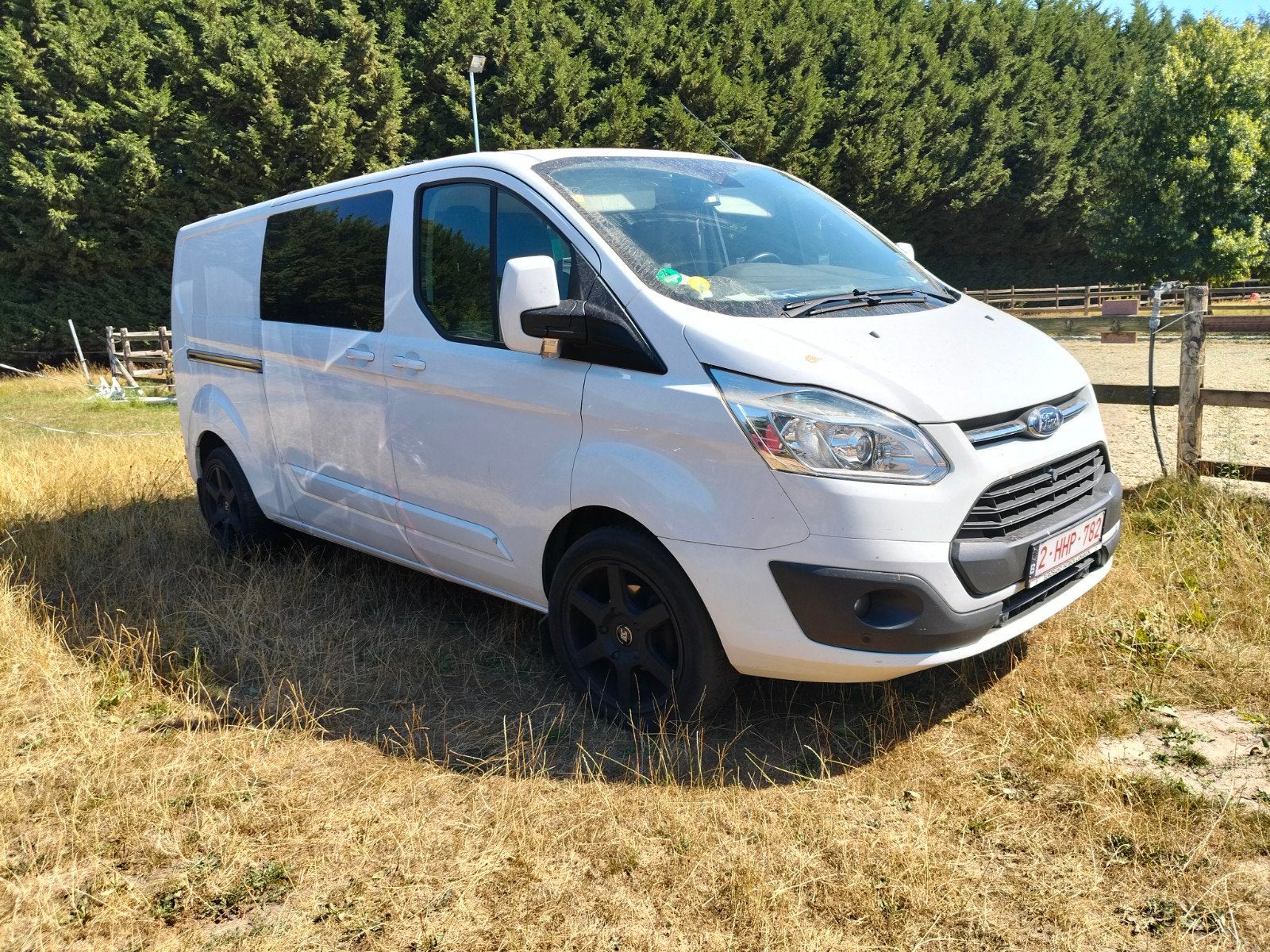 Ford transit custom 6 zitplaatsen lichte vracht motor kapot, Auto's, Euro 5, Stof, 110 kW, Wit