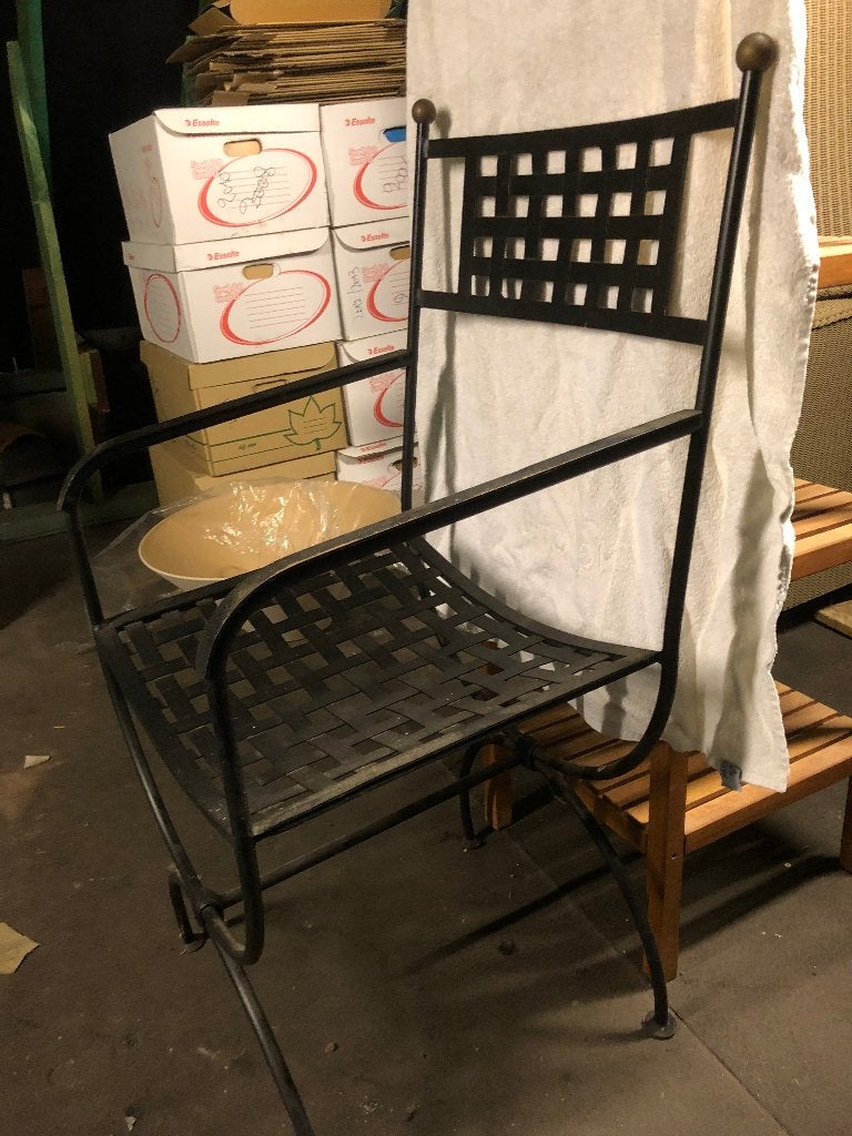 4 SMEEDIJZEREN STOELEN, Ophalen, SMEEDIJZER, Gebruikt, Zwart