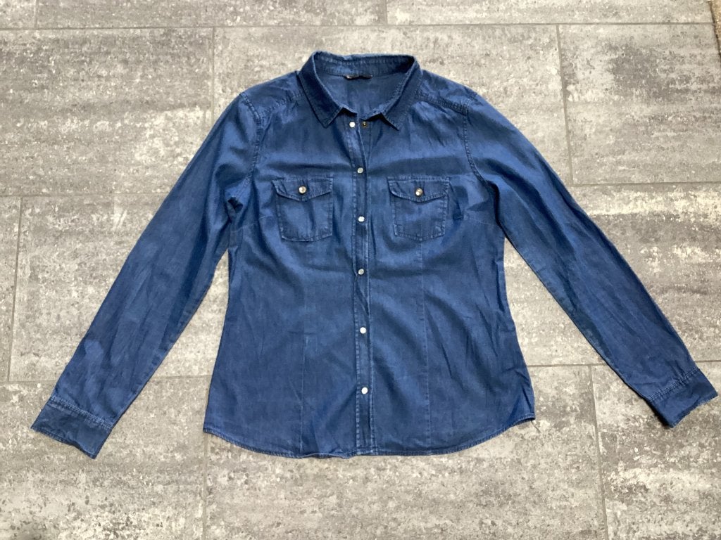 Sora jeanshemd M, Kleding | Dames, Maat 38/40 (M), Blauw, Sora, Ophalen of Verzenden