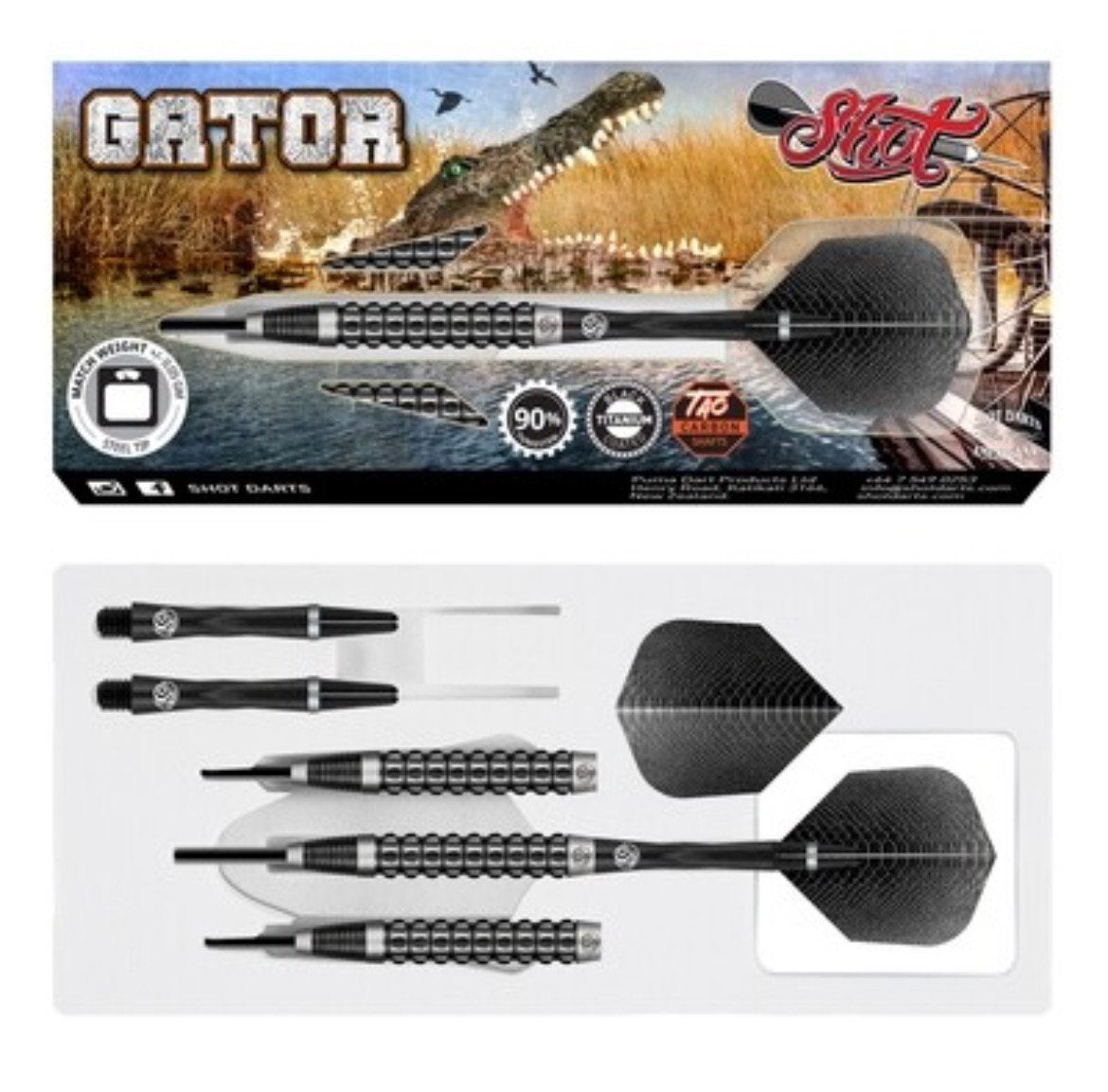 Shot Americana Gator 90% Tungsten Dartpijlen (22g), Sport en Fitness, Ophalen of Verzenden, Nieuw, Pijlen