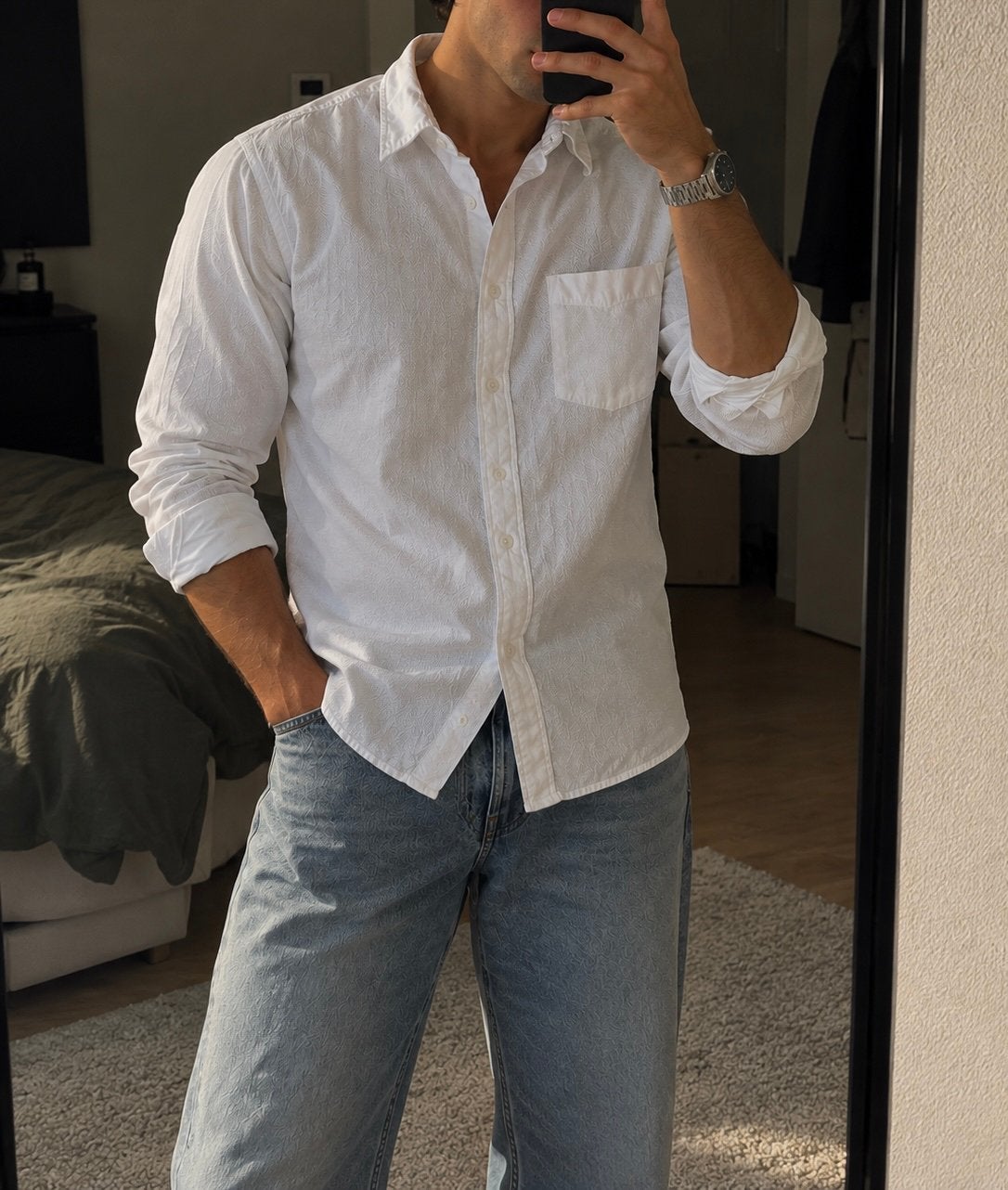 Mooi wit Uniqlo shirt maat M in uitstekende staat, Kleding | Heren, Ophalen, Zo goed als nieuw