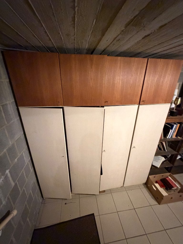 Placard plaqué teck exterieur, merisier interieur, Teck, 200 cm ou plus, Enlèvement, Utilisé
