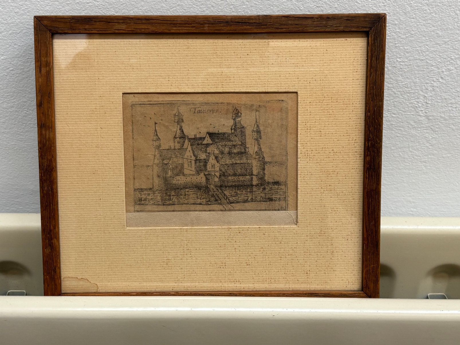 gravure château fort de Tavières, 21,5 x 19 cm, Verzamelen, Ophalen of Verzenden