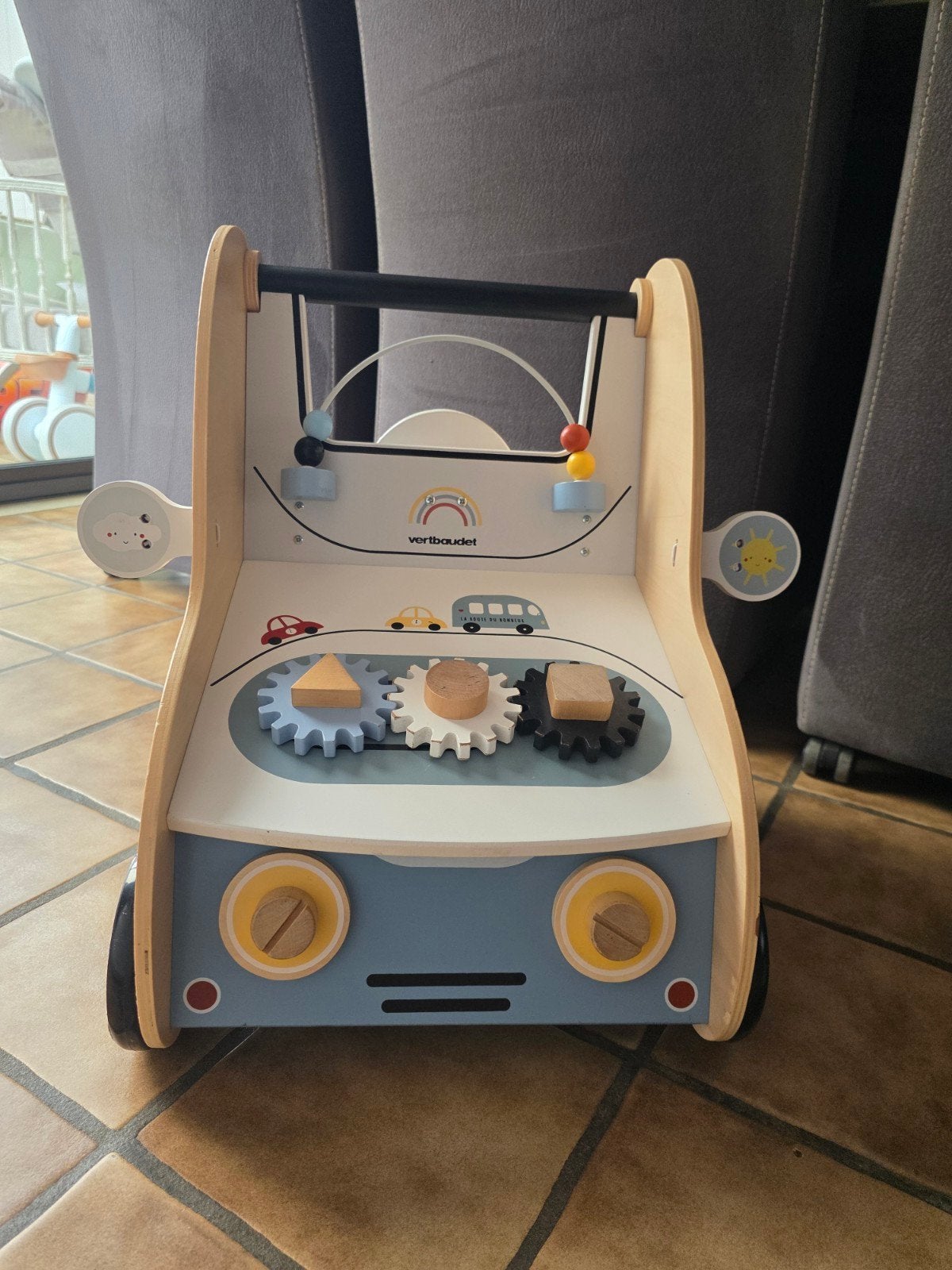 houten loopwagen van vertbaudet, Ophalen