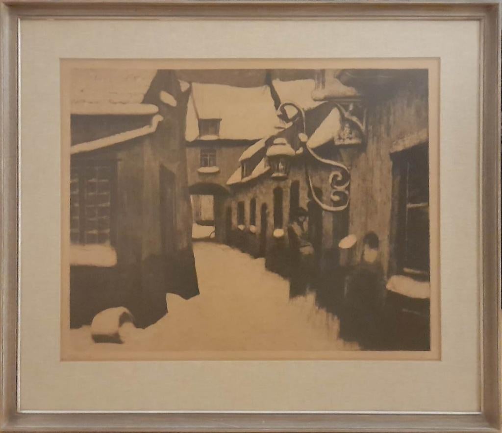 Radijzengang Antwerpen (ets) Willem van Riet, Eau-forte, Enlèvement ou Envoi, Vue urbaine, Signé