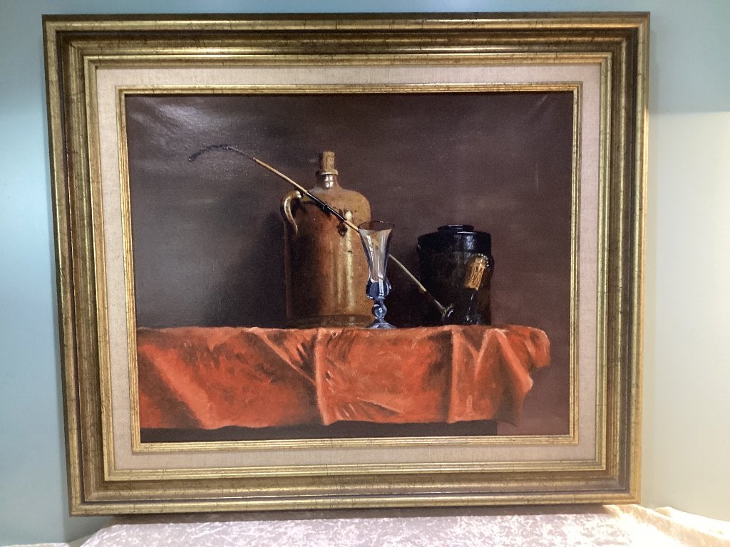 VENDU  2 tableaux « Nature morte « P035/CE., Enlèvement, Encadré, Nature morte