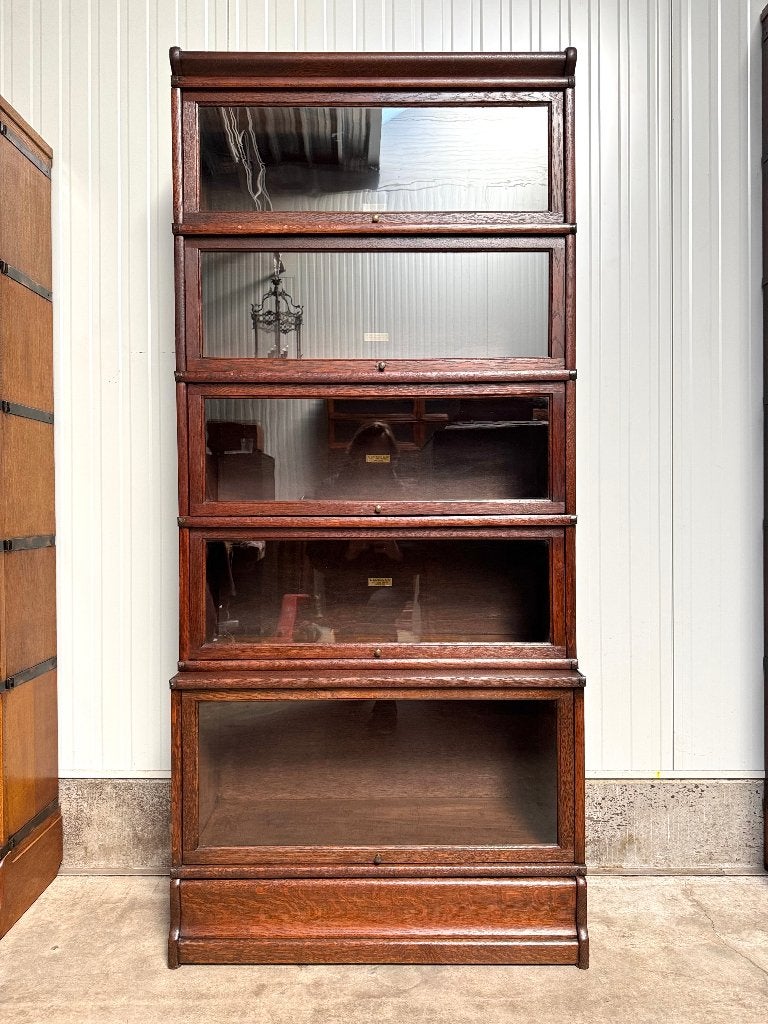 originele Globe Wernicke antieke BOEKENKAST VITRINEKAST 1900, Eikenhout, Met deur(en), Zo goed als nieuw, Industrieel antiek