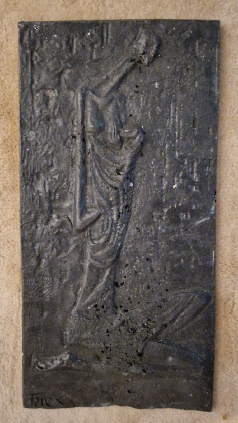 Jolie plaque en bronze d'André Fricx, Modern, Ophalen, Gesigneerd, Metaal