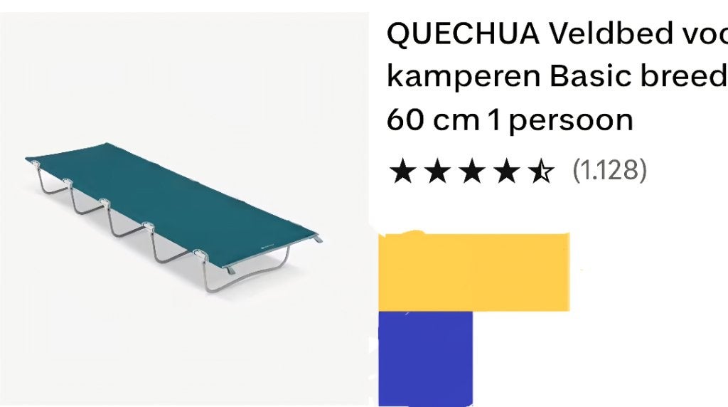 Veldbed, Caravanes & Camping, Meubles de camping, Enlèvement, Comme neuf, Autre