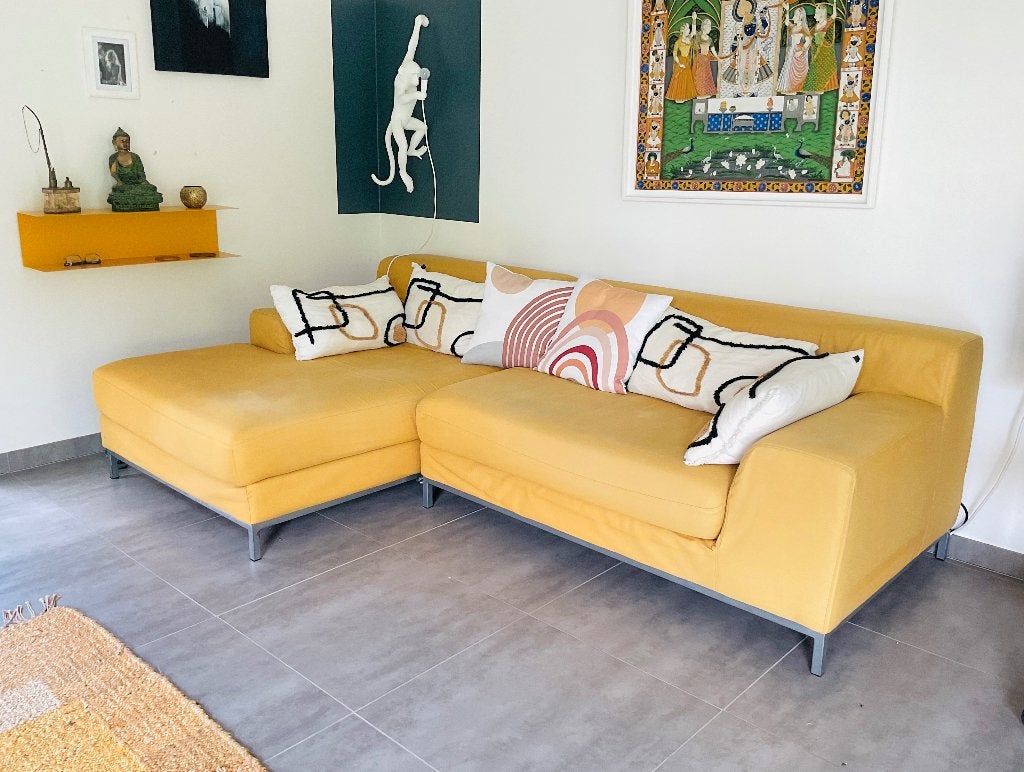 Canapé IKEA Kramfors 3 places avec méridienne en bon état., 250 à 300 cm, Banc d'angle, Enlèvement, Utilisé