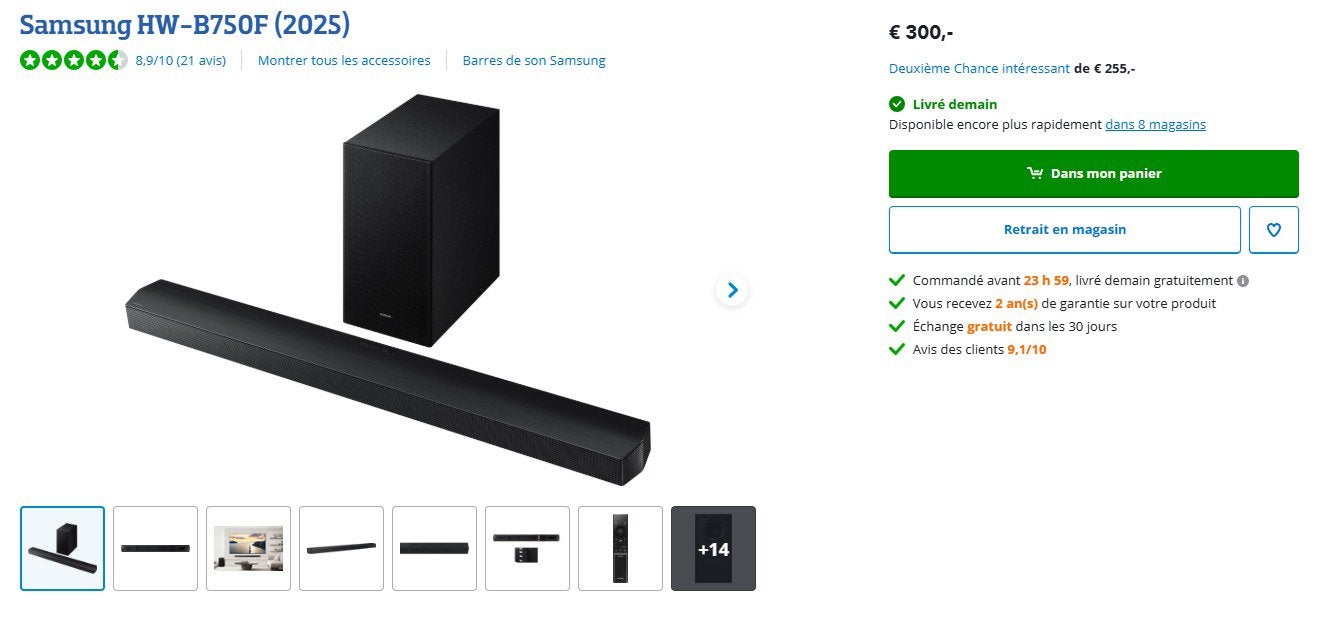 Barre de son TV neuve - Samsung HW-B750F 5.1, Enlèvement, Bluetooth, Neuf