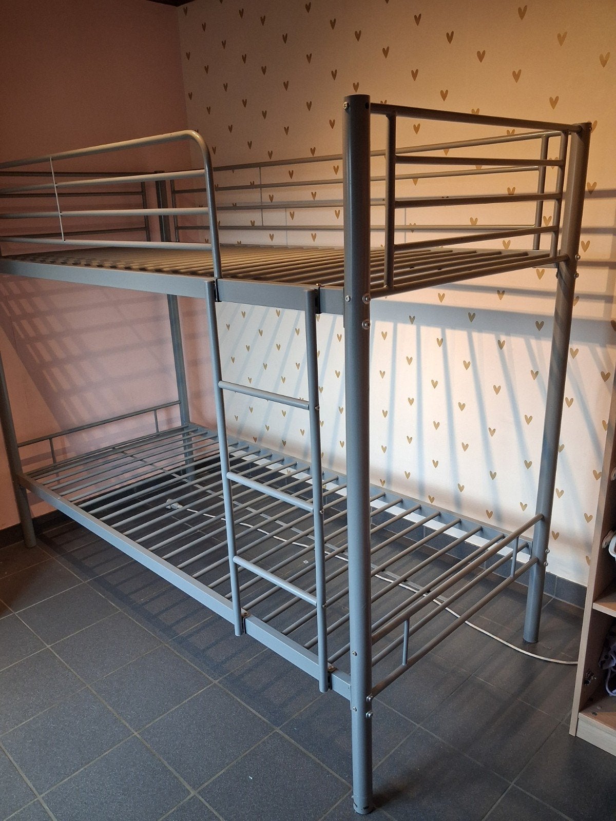 ijzeren stapelbed, 90 cm, Enlèvement, Utilisé, Lits superposés