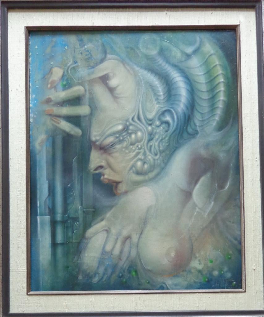 ROGER VAN BELLEGHEM / NAAKTEN / OLIEVERF / 58x50cm / KADER, Enlèvement ou Envoi, Signé, Peinture à l'huile, Figures
