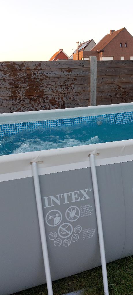 intex zwembad 4m 2m 1,22m + pomp en toebehoren, Ophalen, Gebruikt, 200 tot 300 cm, 80 tot 120 cm