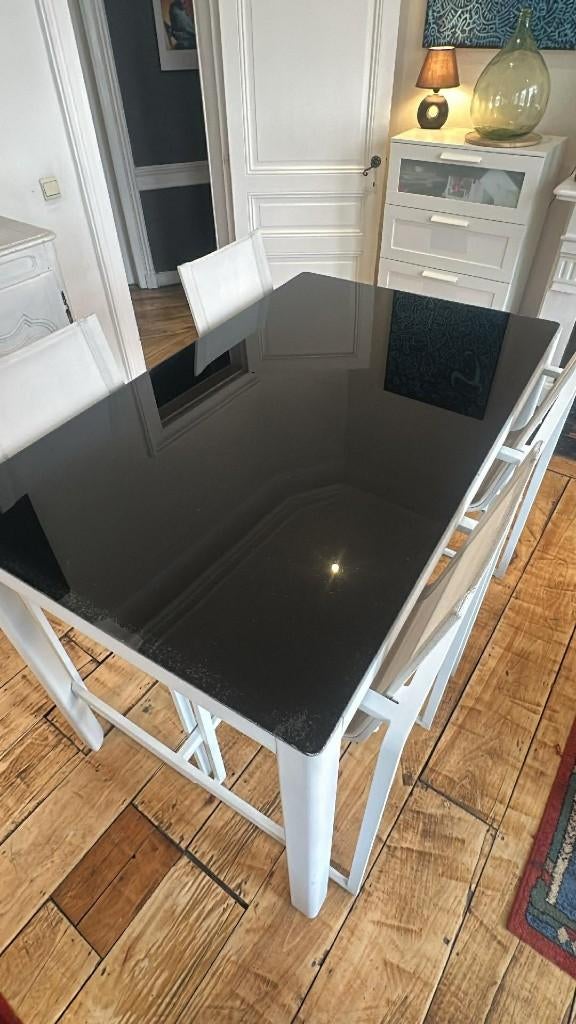 Table Haute réversible + 4 Chaises de jardin, Jardin & Terrasse, Terrasses, Utilisé, Autres matériaux, Enlèvement